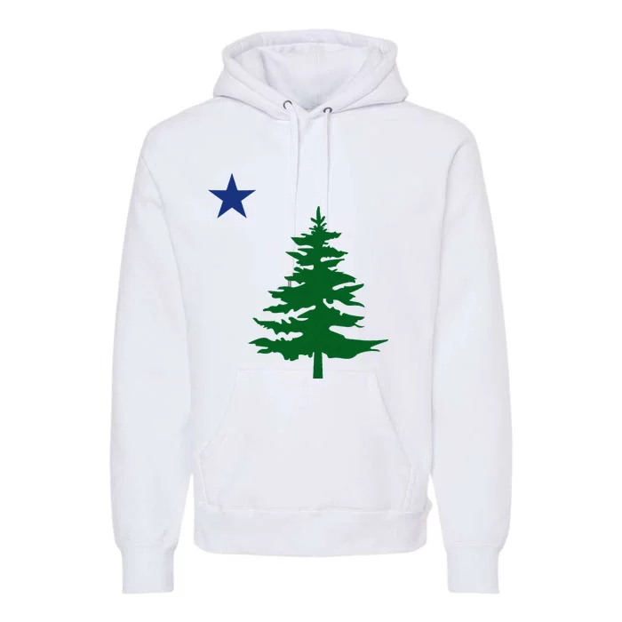 Old Maine State Flag 1901 Pine Tree Star Premium Hoodie