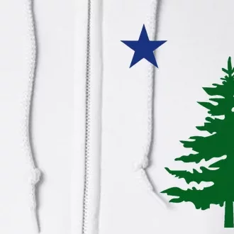 Old Maine State Flag 1901 Pine Tree Star Full Zip Hoodie