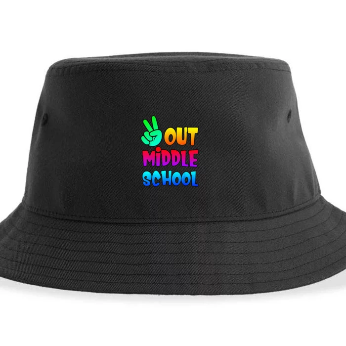 Out Middle School Peace Last Days of School Graduation Tee Sustainable Bucket Hat