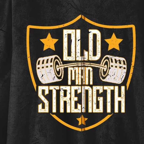 Old Man Strength Gym Father's Day Gift For Dad Zip Hoodie Hooded Wearable Blanket