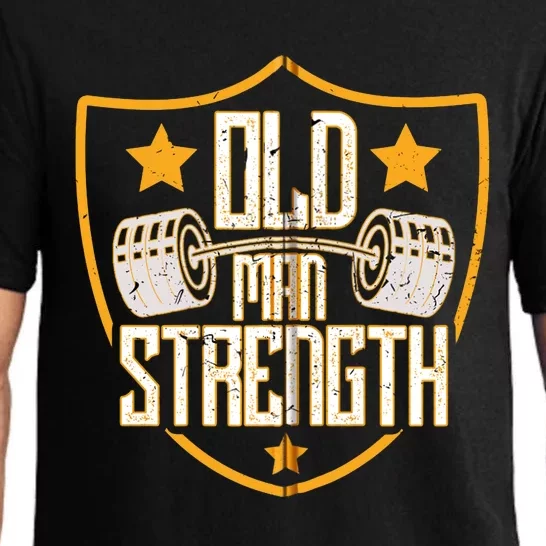 Old Man Strength Gym Father's Day Gift For Dad Zip Hoodie Pajama Set