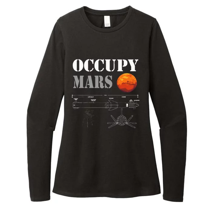 Occupy Mars Starship Rocket Womens CVC Long Sleeve Shirt