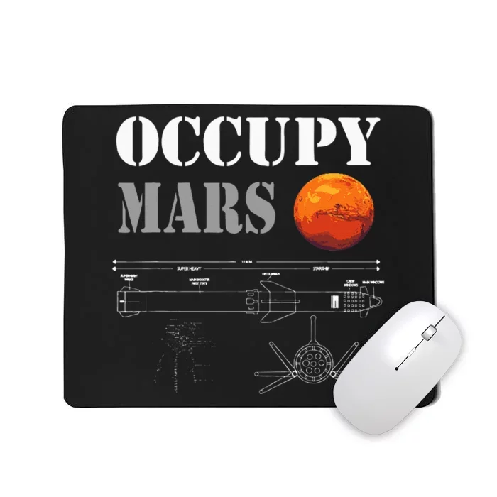 Occupy Mars Starship Rocket Mousepad