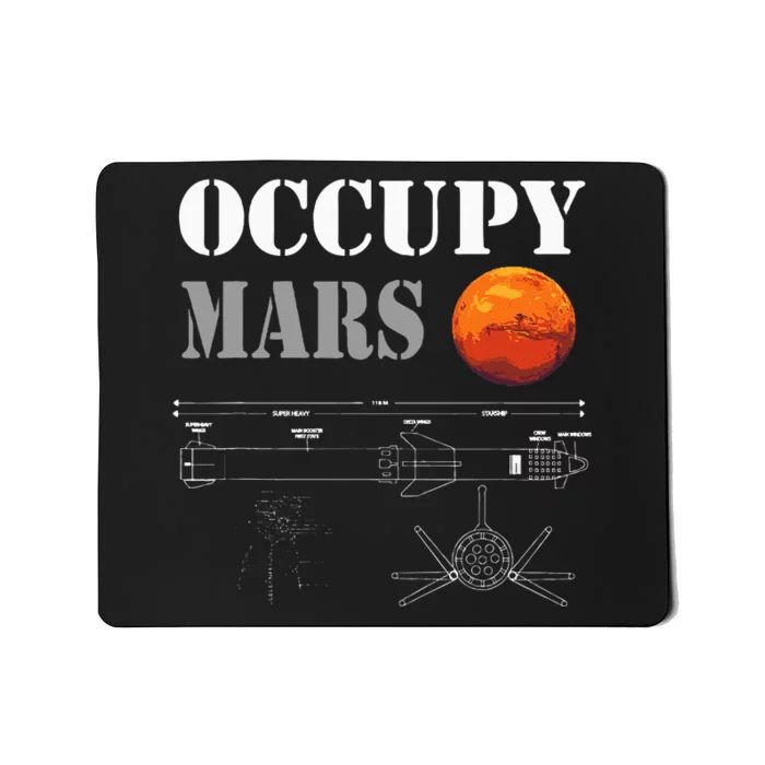 Occupy Mars Starship Rocket Mousepad