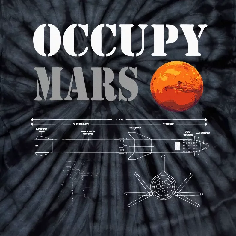 Occupy Mars Starship Rocket Tie-Dye T-Shirt