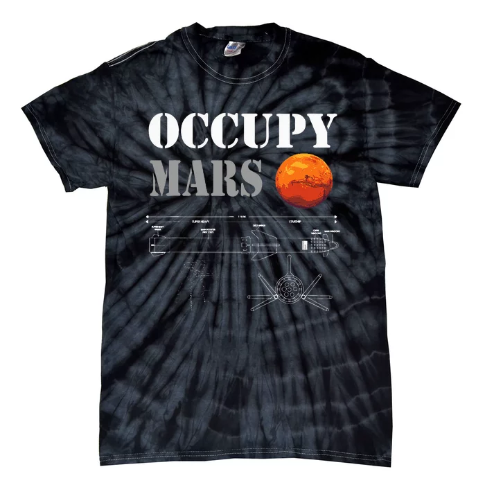 Occupy Mars Starship Rocket Tie-Dye T-Shirt