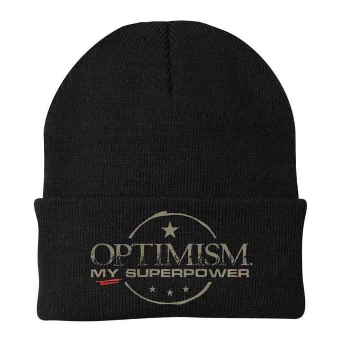 OPTIMISM My Superpower Knit Cap Winter Beanie