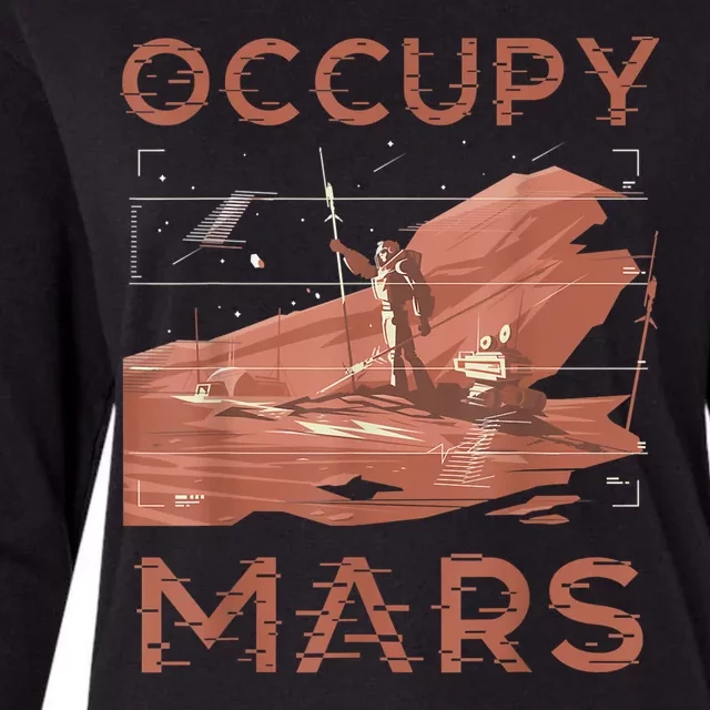 Occupy Mars Shirts Space Exploration Colonize Planet Mars Womens Cotton Relaxed Long Sleeve T-Shirt