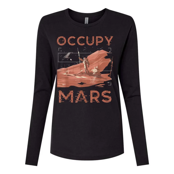 Occupy Mars Shirts Space Exploration Colonize Planet Mars Womens Cotton Relaxed Long Sleeve T-Shirt