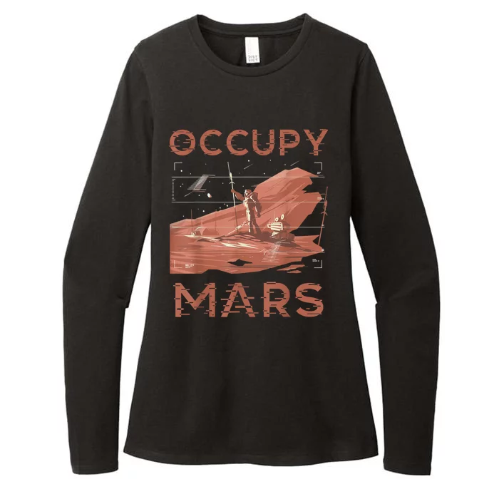 Occupy Mars Shirts Space Exploration Colonize Planet Mars Womens CVC Long Sleeve Shirt