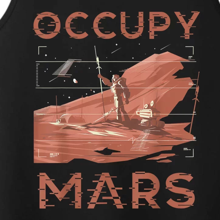 Occupy Mars Shirts Space Exploration Colonize Planet Mars Performance Tank