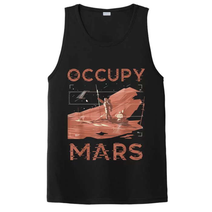 Occupy Mars Shirts Space Exploration Colonize Planet Mars Performance Tank