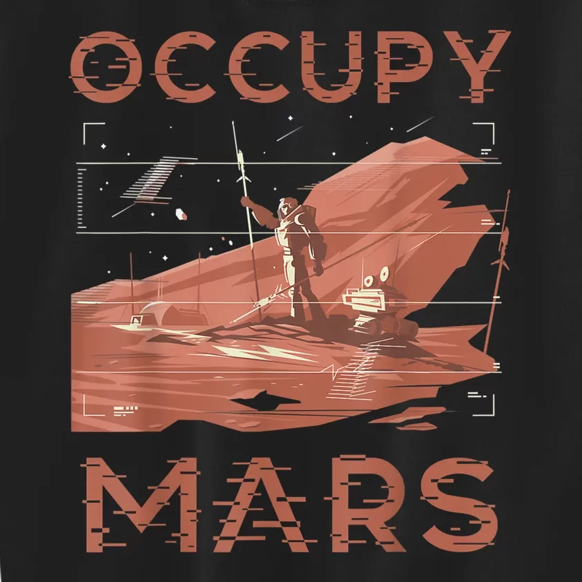 Occupy Mars Shirts Space Exploration Colonize Planet Mars Kids Sweatshirt