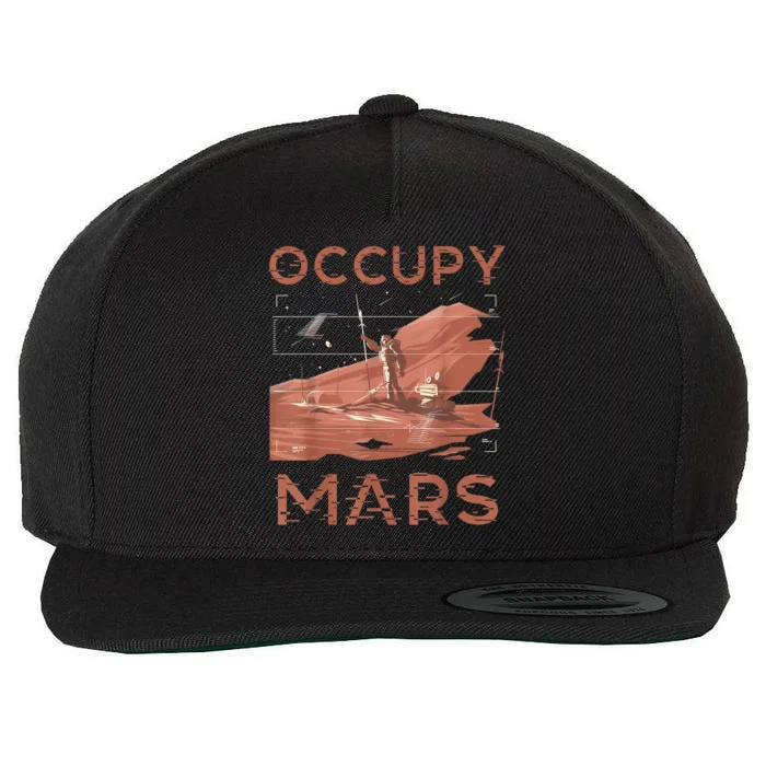 Occupy Mars Shirts Space Exploration Colonize Planet Mars Wool Snapback Cap