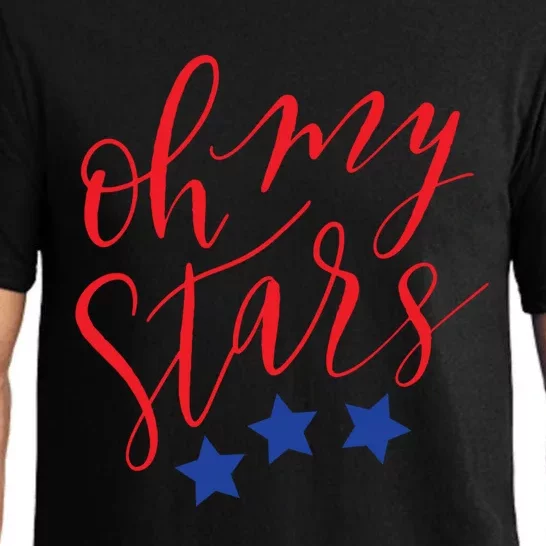 Oh My Stars Red Lettering Blue Stars Gift Pajama Set