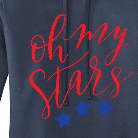 Oh My Stars Red Lettering Blue Stars Gift Women's Pullover Hoodie