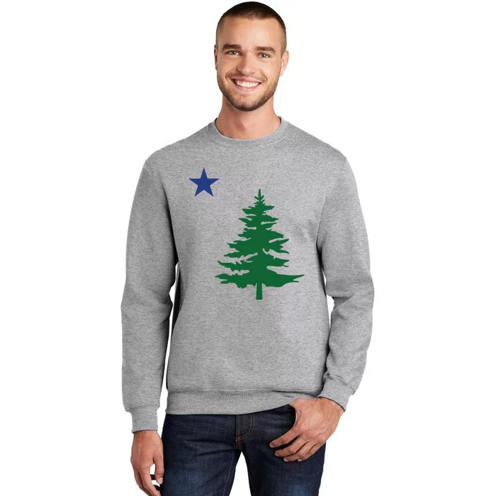 Old Maine State Flag 1901 Pine Tree Star Tall Sweatshirt