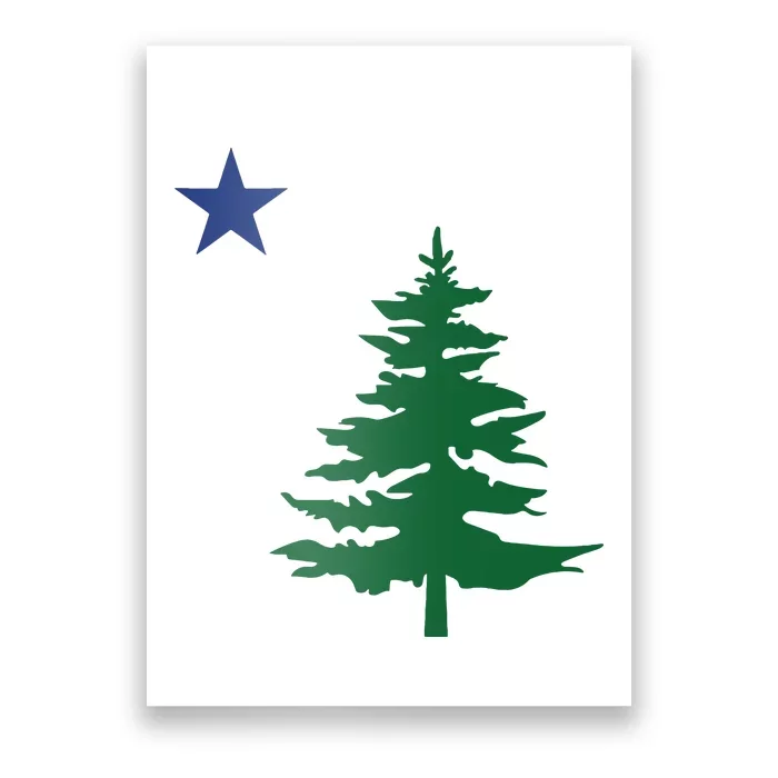 Old Maine State Flag 1901 Pine Tree Star Poster