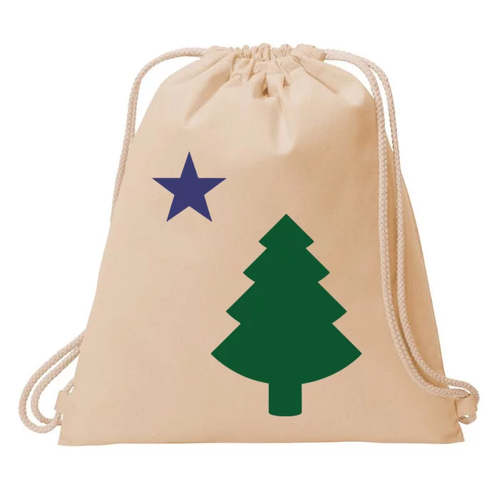 Old Maine State Flag 1901 Pine Tree Star Drawstring Bag