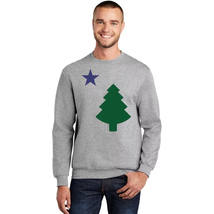 Old Maine State Flag 1901 Pine Tree Star Tall Sweatshirt