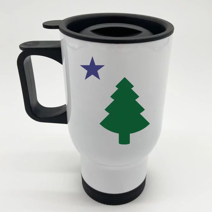 Old Maine State Flag 1901 Pine Tree Star Front & Back Stainless Steel Travel Mug