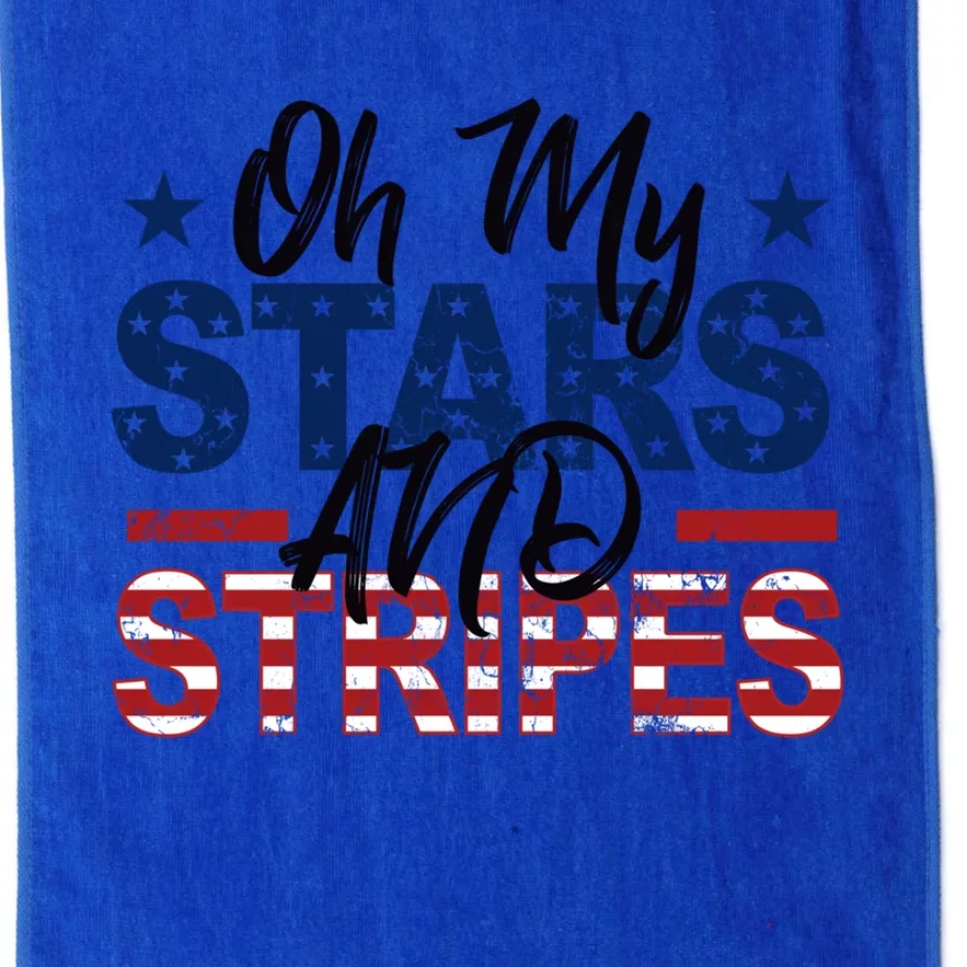 Oh My Stars And Stripes Fourth Of July Gift Platinum Collection Golf Towel