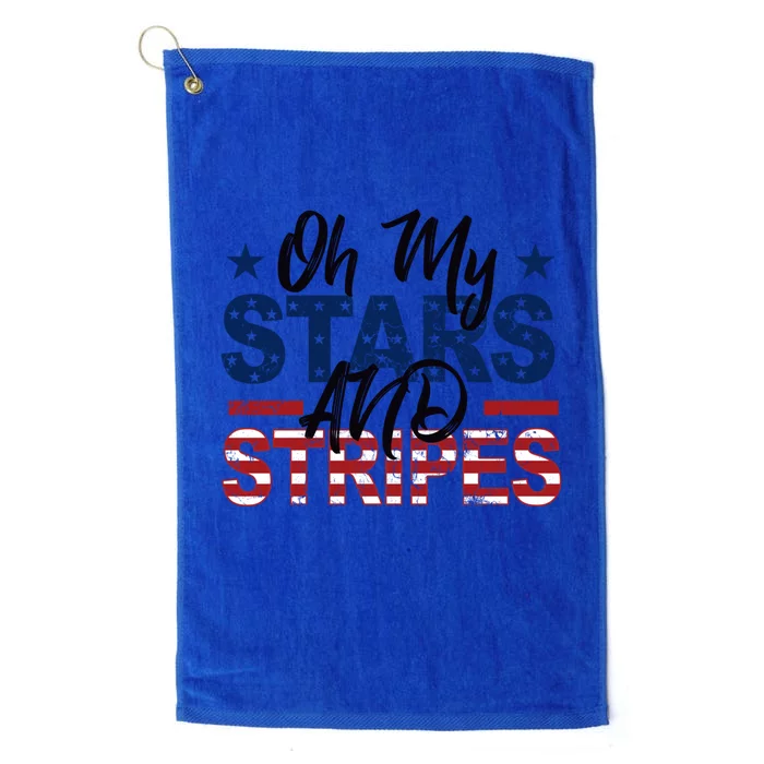 Oh My Stars And Stripes Fourth Of July Gift Platinum Collection Golf Towel