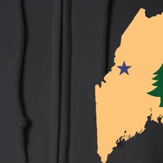 Original Maine State Flag Gift Northern New England Dirigo Full Zip Hoodie