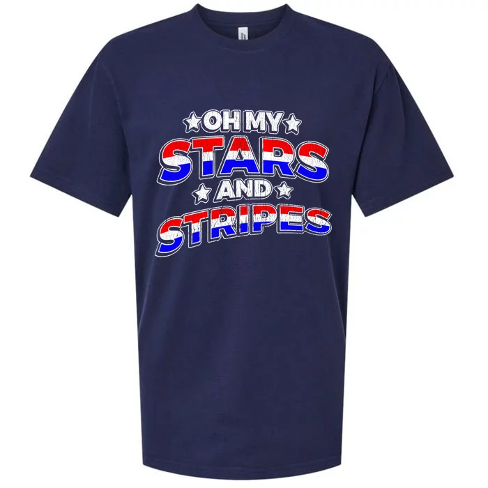 Oh My Stars And Stripes Saying Patriotic Fourth Of July Gift Sueded Cloud Jersey T-Shirt