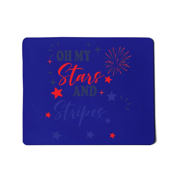 Oh My Stars And Stripes Tee July 4th Patriotic Fireworks Gift Mousepad