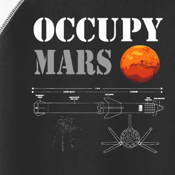 Occupy Mars Starship Rocket Toddler Fine Jersey T-Shirt