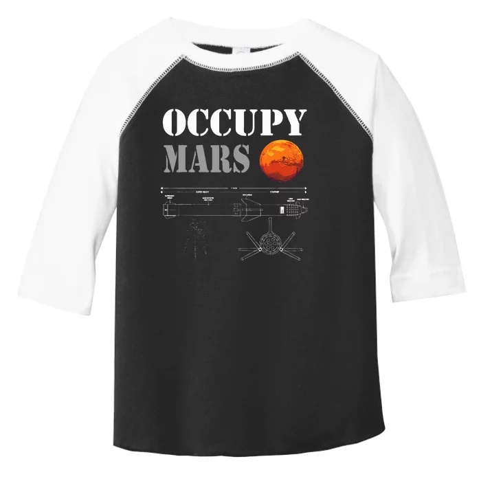 Occupy Mars Starship Rocket Toddler Fine Jersey T-Shirt