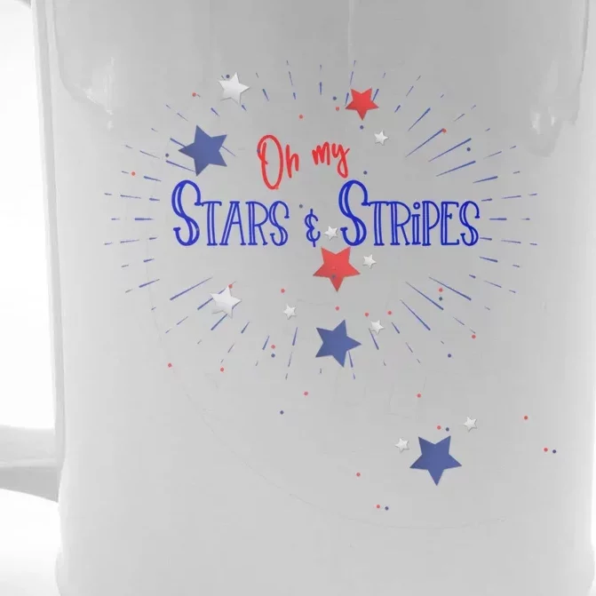 Oh My Stars And Stripes July 4th Funny Gift Front & Back Beer Stein