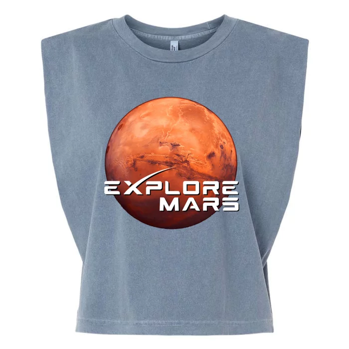 Occupy Mars Space X Exploration Space Garment-Dyed Women's Muscle Tee