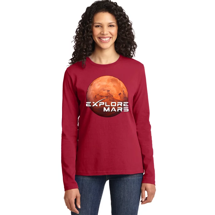 Occupy Mars Space X Exploration Space Ladies Long Sleeve Shirt