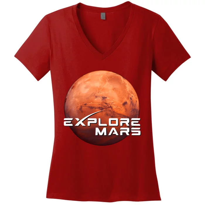 Occupy Mars Space X Exploration Space Women's V-Neck T-Shirt