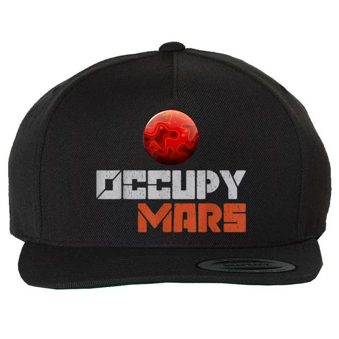 Occupy Mars Space Outer Space Wool Snapback Cap