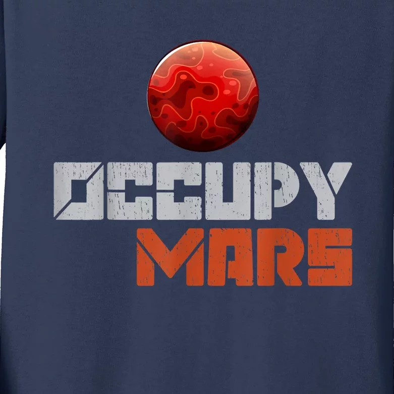 Occupy Mars Space Outer Space Kids Long Sleeve Shirt