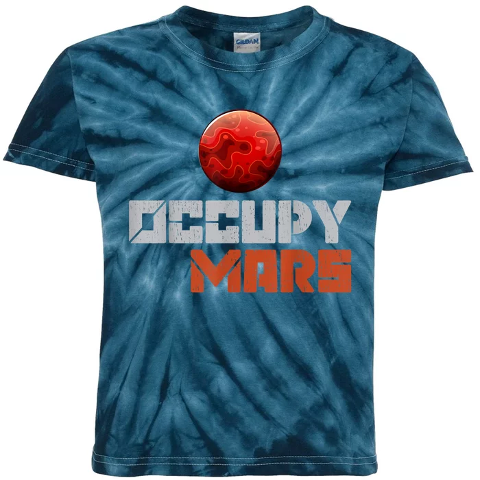 Occupy Mars Space Outer Space Kids Tie-Dye T-Shirt