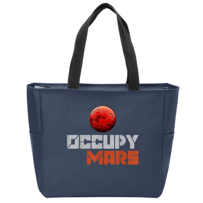 Occupy Mars Space Outer Space Zip Tote Bag