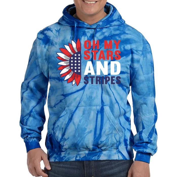 Oh My Stars And Stripes Usa Patriotic American 4th Of July Gift Tie Dye Hoodie