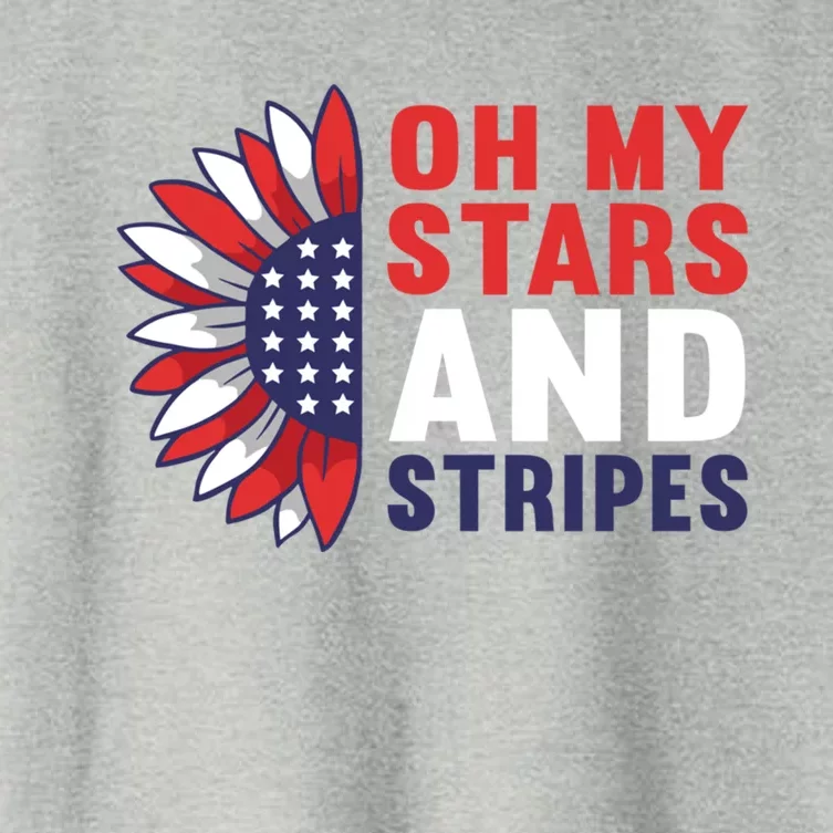 Oh My Stars And Stripes Usa Patriotic American 4th Of July Gift Women's Crop Top Tee