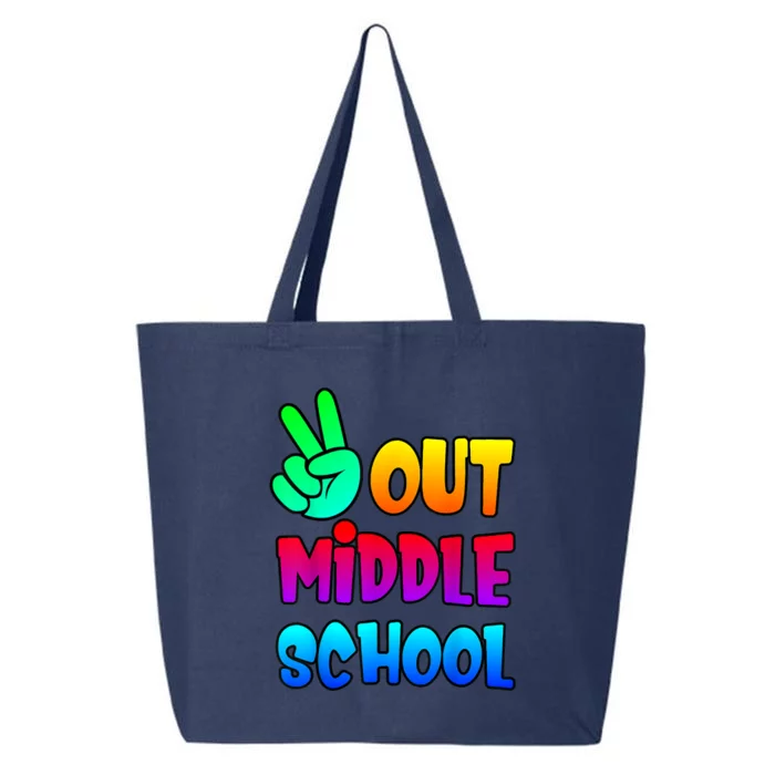 Out Middle School Peace Last Days Of School Graduation 25L Jumbo Tote