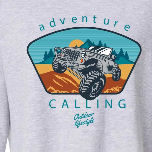 Offroad Mud Truck Adventure Calling Outdoor Lifestyle Gift Cropped Pullover Crew