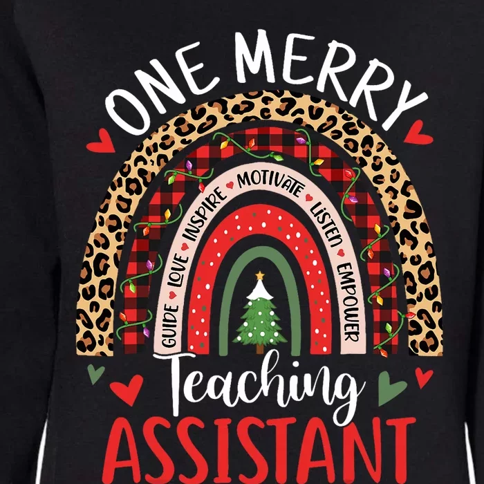 One Merry Teaching Assistant Rainbow Christmas Teacher Aide Womens California Wash Sweatshirt