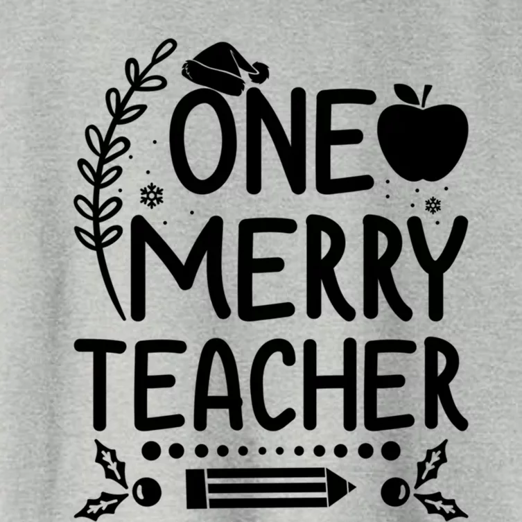 One Merry Teacher Christmas Festive Xmas Teaching Love Gift Women's Crop Top Tee