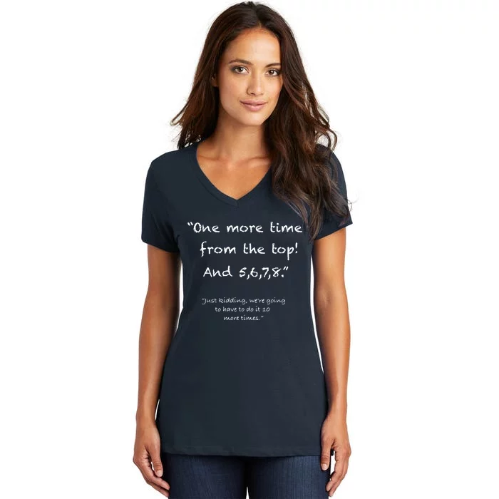 One More Time From Top Funny Dance Teacher Women's V-Neck T-Shirt