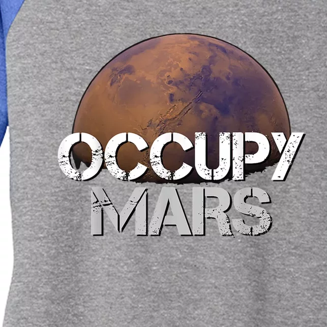 Occupy Mars Terraform Tee Extraterrestrial Women's Tri-Blend 3/4-Sleeve Raglan Shirt