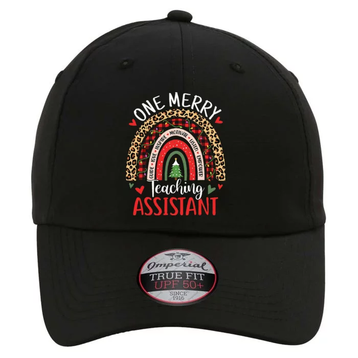 One Merry Teaching Assistant Rainbow Christmas Teacher Aide The Original Performance Cap