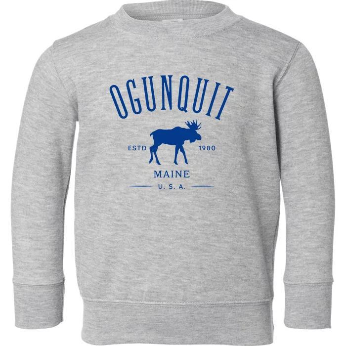 Ogunquit Maine Usa With Moose Design Souvenir Toddler Sweatshirt